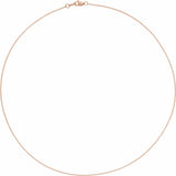 14K Rose 1 mm Cable 16" Chain