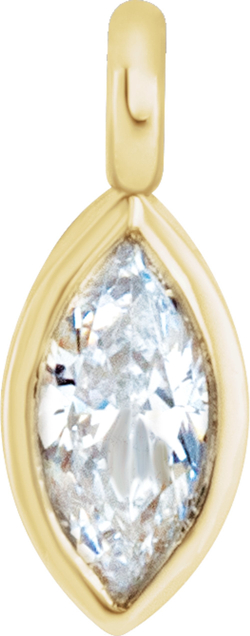 14K Yellow .03 CT Natural Diamond Dangle