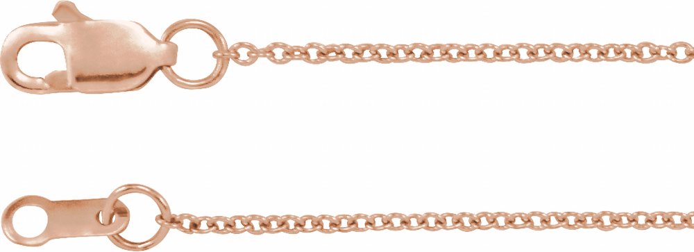 10K Rose Gold 1 mm Cable 18" Chain