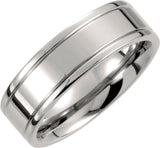 Titanium 7 mm Grooved Inlay Comfort-Fit Band Size 8