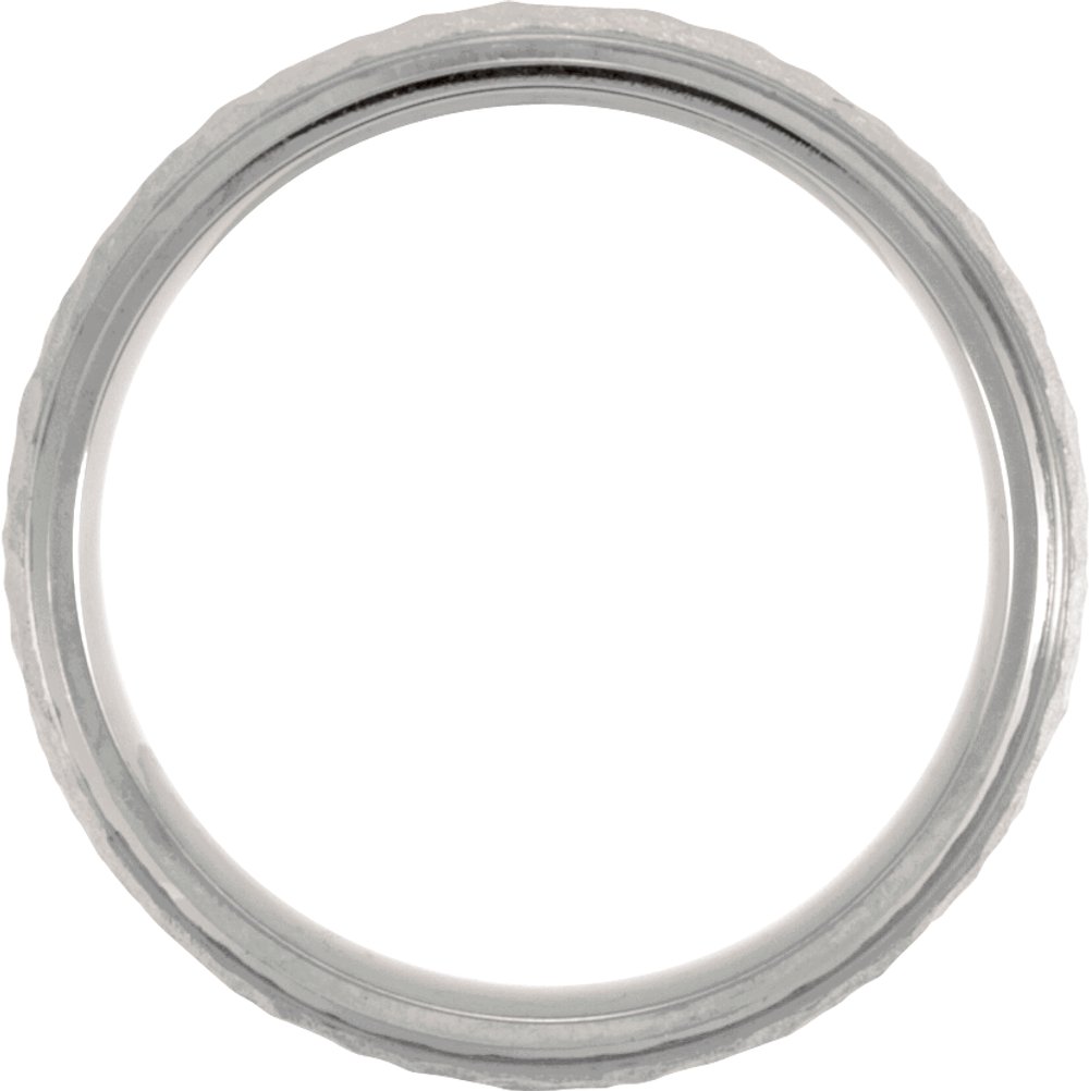 Titanium & 18K Rose Gold-Plated Inlay 7 mm Beveled-Edge Band Size 7.5