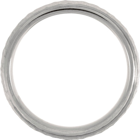 Titanium & 18K Rose Gold-Plated Inlay 7 mm Beveled-Edge Band Size 7.5