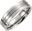 Titanium 6 mm Grooved Comfort-Fit Flat Band Size 7.5