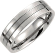 Titanium 6 mm Grooved Band Size 7.5