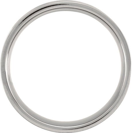 Titanium 6 mm Grooved Comfort-Fit Flat Band Size 7.5
