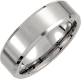 Titanium 7 mm Beveled-Edge Band with Satin Finish  Size 8.5