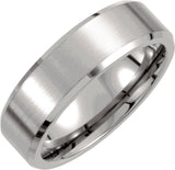 Titanium 7 mm Beveled-Edge Inlay Comfort-Fit Band Size 7