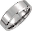 Titanium 7 mm Beveled-Edge Inlay Comfort-Fit Band Size 7