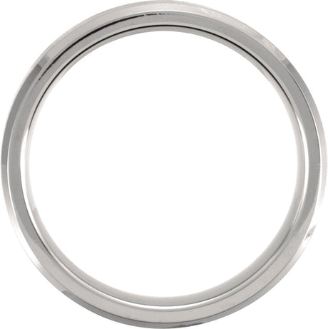 Titanium 7 mm Beveled-Edge Inlay Comfort-Fit Band Size 7