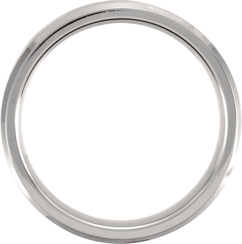 Titanium 7 mm Beveled-Edge Inlay Comfort-Fit Band Size 7