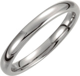 Titanium 3 mm Comfort-Fit Half Round Band Size 5