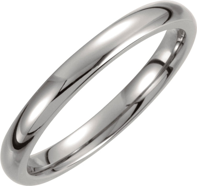 Titanium 3 mm Comfort-Fit Half Round Band Size 5