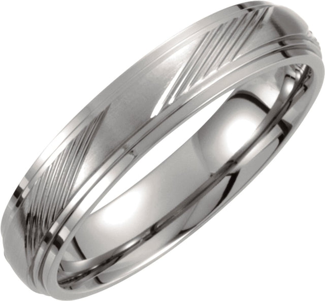 Titanium 5 mm Ridged Band Size 11