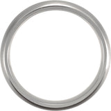 Titanium & Sterling Silver Inlay 7 mm Satin Finish Domed Band