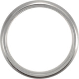 Titanium & Sterling Silver Inlay 7 mm Comfort-Fit Half Round Band Size 8