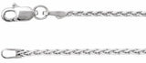 14K White Gold 1.5 mm Wheat 16" Chain