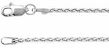 Rhodium-Plated Sterling Silver 1.5 mm Wheat 18" Chain