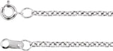 Rhodium-Plated Sterling Silver 1.5 mm Cable 16" Chain