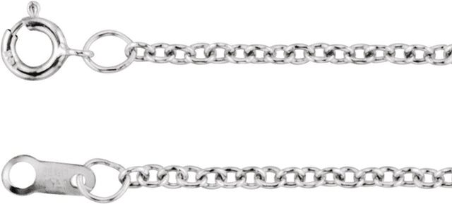 14K White 1.5 mm Cable 20" Chain