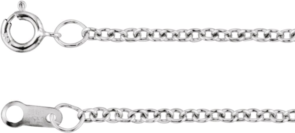 Rhodium-Plated Sterling Silver 1.5 mm Cable 16" Chain