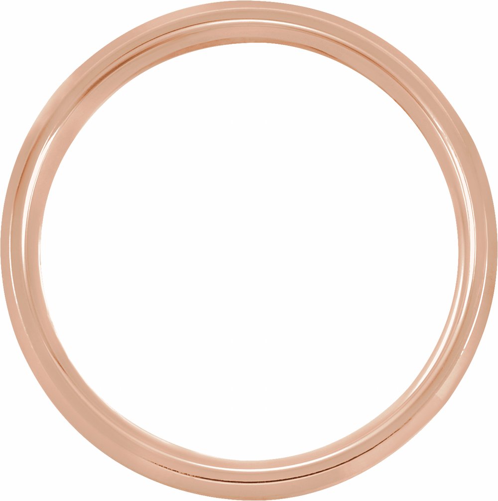 10K Rose 6 mm Beveled-Edge Band with Satin Finish Size 9.5