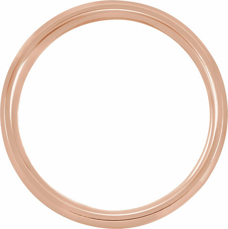 18K Rose 6 mm  Beveled-Edge Comfort-Fit Flat Band Size 7.5