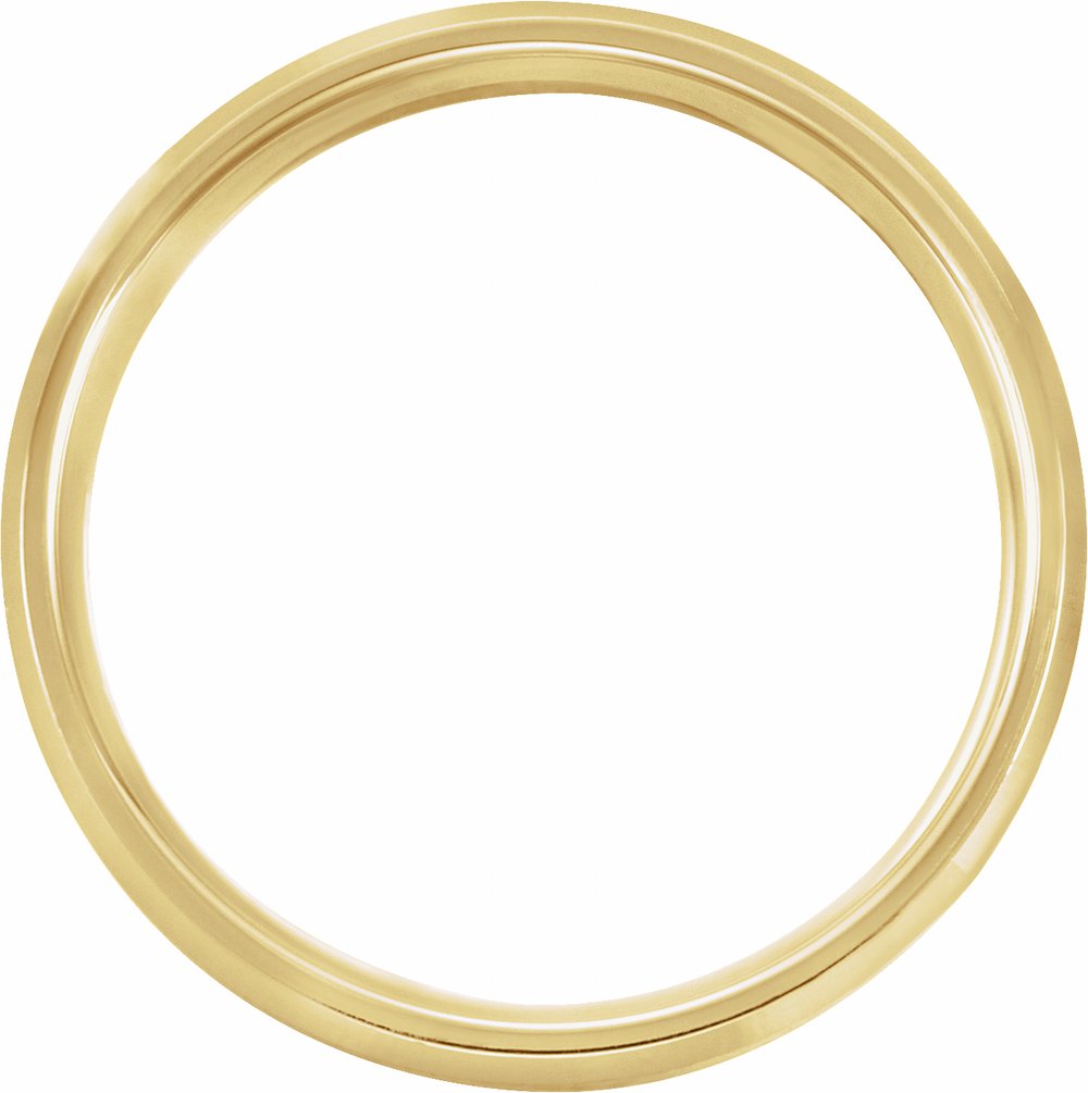 14K Yellow Gold 5 mm Beveled-Edge Band with Satin Finish Size 10.5 