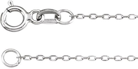 14K White Gold .80 mm Diamond-Cut Cable 16" Chain