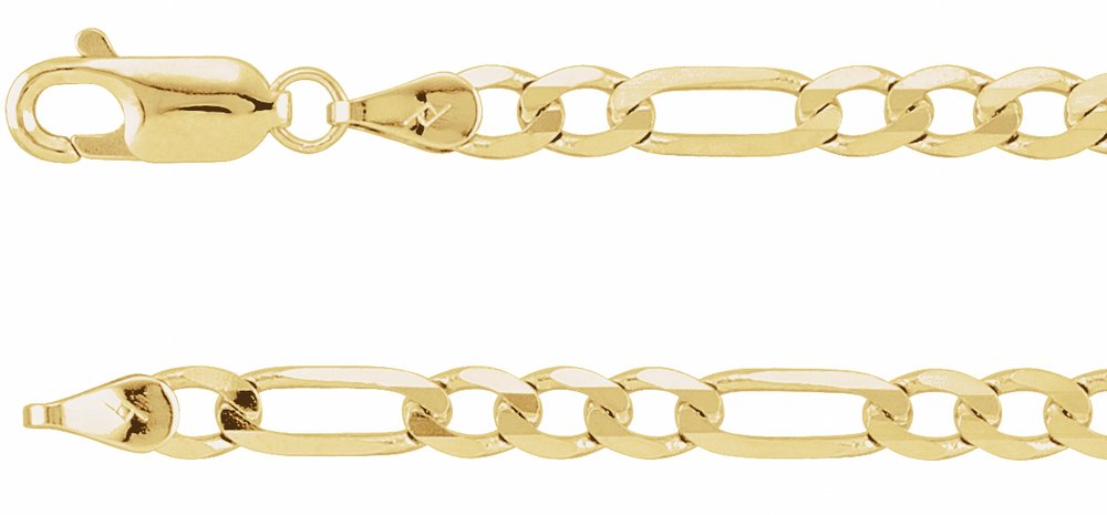 14K Yellow Gold 4 mm Figaro 24" Chain
