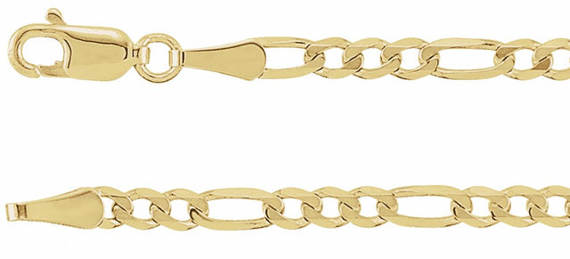 14K Yellow Gold 3 mm Figaro 20" Chain
