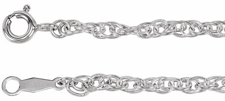 Sterling Silver 2.5 mm Rope 24" Chain