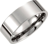 Titanium 8 mm Flat Polished Band Size 9