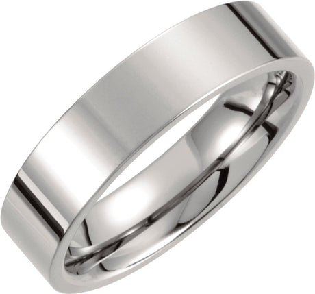 Titanium 6 mm Flat Polished Band Size 6