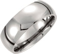 Titanium 8 mm Comfort-Fit Half Round Band Size 7