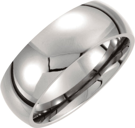Titanium 8 mm Comfort-Fit Half Round Band Size 7