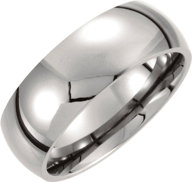 Titanium 8 mm Comfort-Fit Half Round Band Size 7