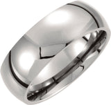 Titanium 8 mm Comfort-Fit Half Round Band Size 8