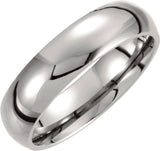 Titanium 6 mm Domed Polished Band Size 5