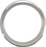 Titanium & Sterling Silver Inlay 9 mm Beveled-Edge Band Size 8