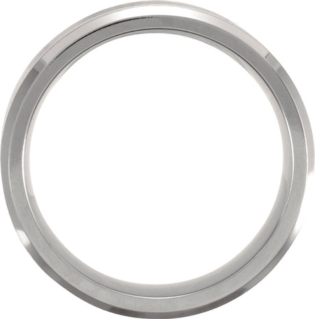 Titanium & Sterling Silver Inlay 9 mm Beveled-Edge Band Size 8