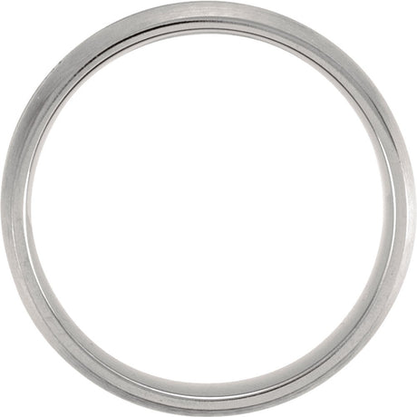 Titanium 8 mm Grooved Comfort-Fit Half Round Band Size 9.5
