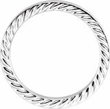 14K White Gold 6 mm Rope Edge Flat Band Size 11