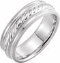 Continuum Sterling Silver 7 mm Rope Pattern Band with Milgrain Size 10.5