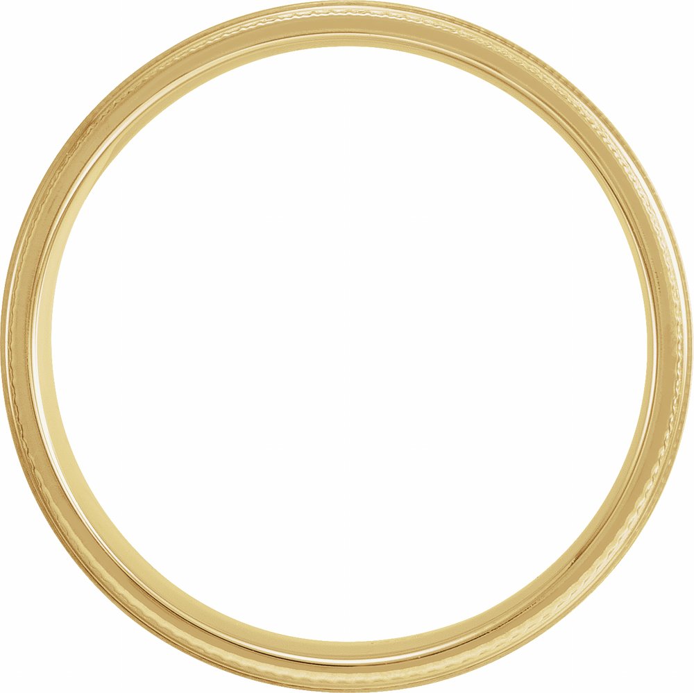 14K Yellow 6 mm Knurled Stepped-Edge Flat Band