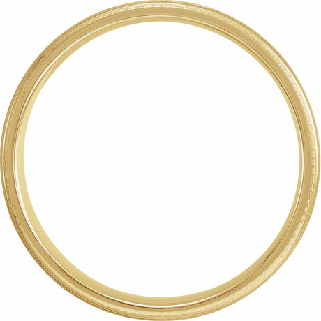 14K Yellow Gold 6 mm Knurled Stepped-Edge Flat Band Size 8
