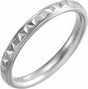 14K White Gold 3 mm Stepped-Edge Geometric Half Round Band Size 7