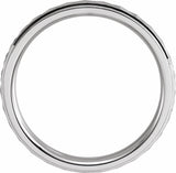 14K White Gold 3 mm Stepped-Edge Geometric Half Round Band Size 7
