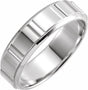 14K White Gold 6 mm Grooved Flat Band Size 9