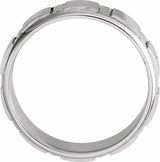 14K White Gold 6 mm Grooved Flat Band Size 7