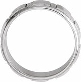 Platinum 6 mm Grooved Flat Band Size 7
